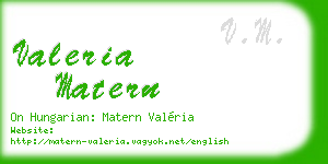 valeria matern business card