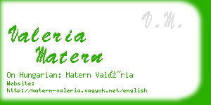 valeria matern business card